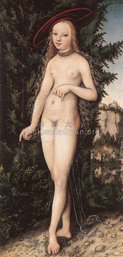 Venus Standing in a Landscape - 卢卡斯·伊尔·韦基奥·克拉纳赫